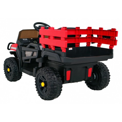 Autko Farmer Pick-up Děti Červený Dálkový Kufr EVA Lopata MP3 LED