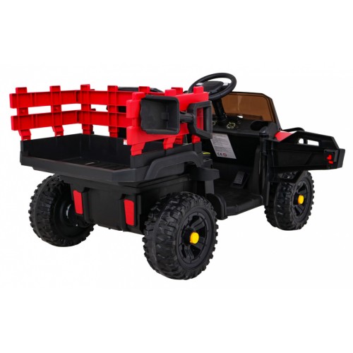 Autko Farmer Pick-up Děti Červený Dálkový Kufr EVA Lopata MP3 LED
