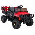 Autko Farmer Pick-up Děti Červený Dálkový Kufr EVA Lopata MP3 LED