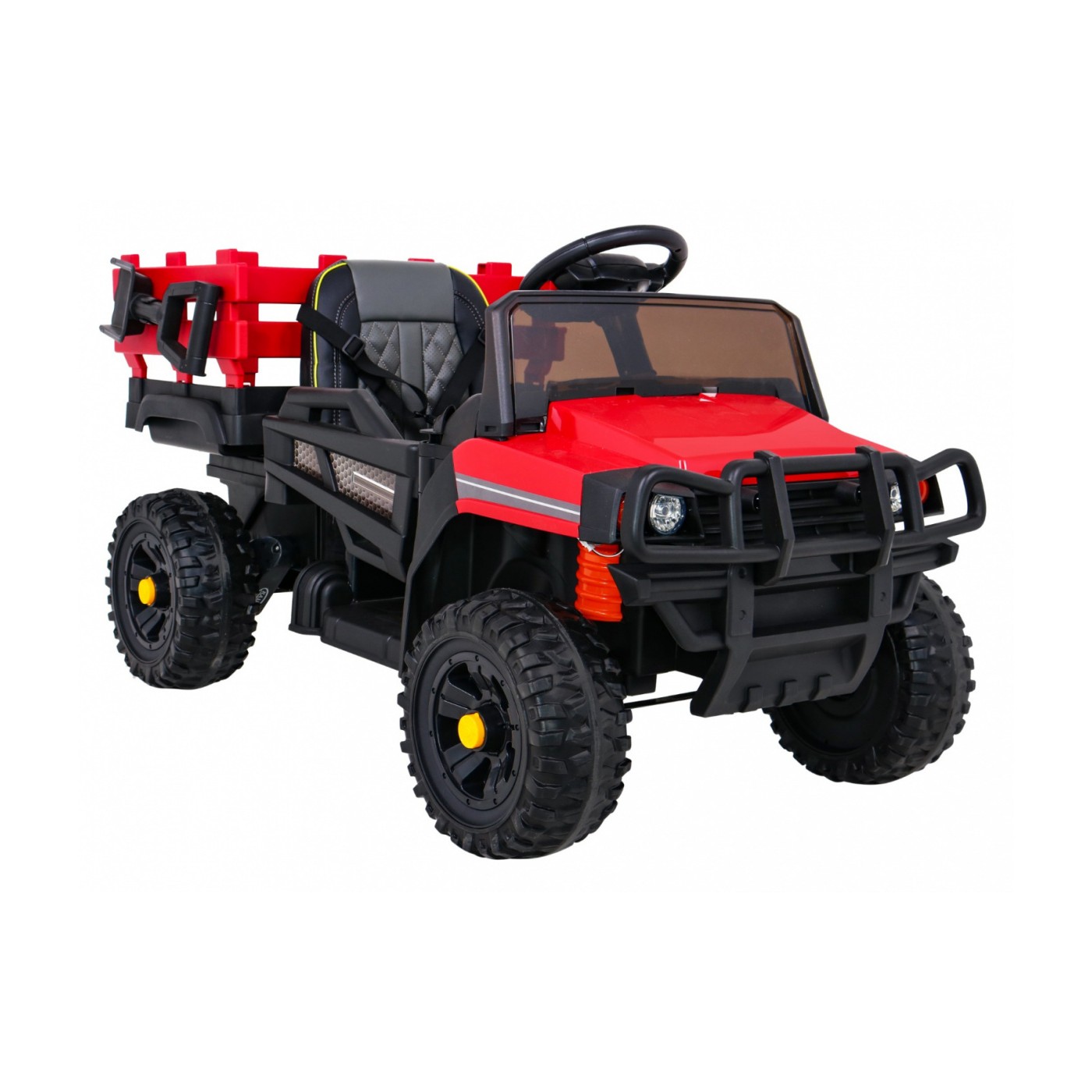 Autko Farmer Pick-up Děti Červený Dálkový Kufr EVA Lopata MP3 LED