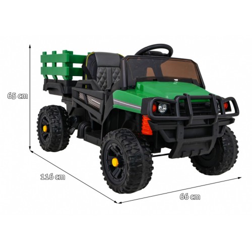 Autko Farmer Pick-up Děti Zelený Dálkový Kufr EVA Lopata MP3 LED