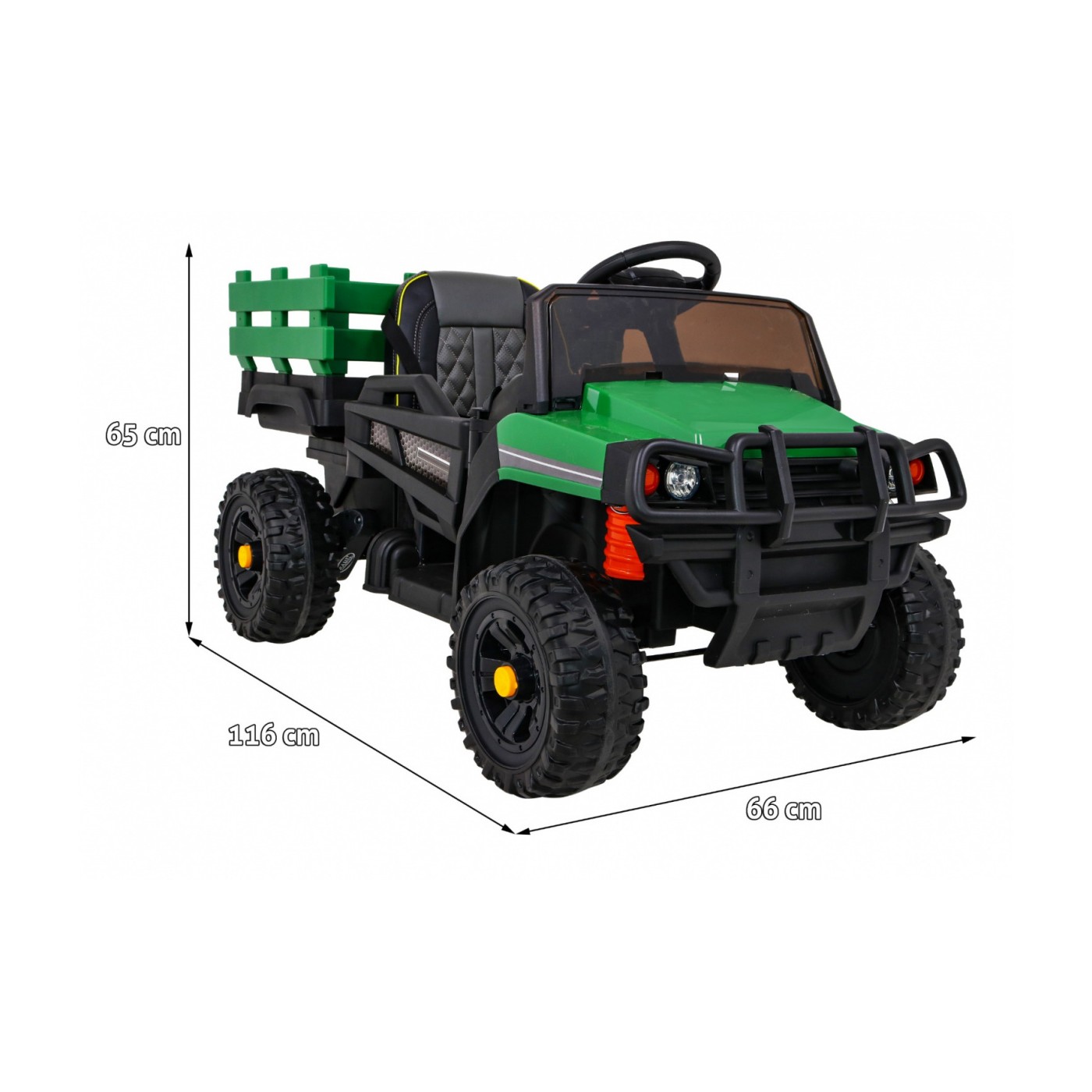Autko Farmer Pick-up Děti Zelený Dálkový Kufr EVA Lopata MP3 LED