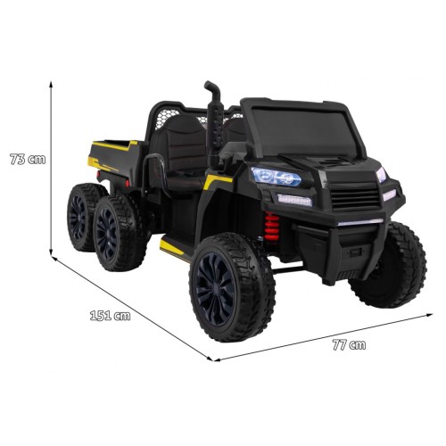 Autko Farmer Truck pro 2 děti černá + Naped 4x4 + dálkové ovládání + Kiper + Audio LED