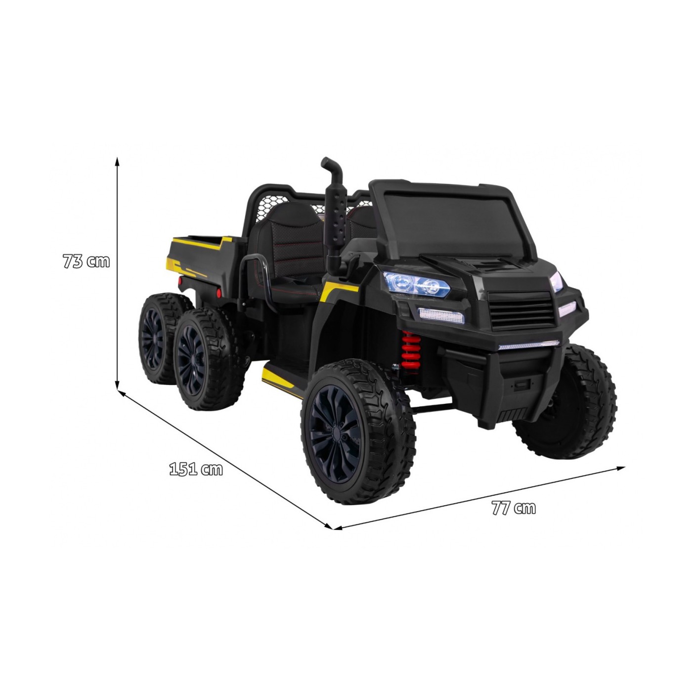 Autko Farmer Truck pro 2 děti černá + Naped 4x4 + dálkové ovládání + Kiper + Audio LED