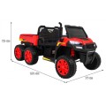 Autko Farmer Truck pro 2 děti červená + Naped 4x4 + dálkové ovládání + Kiper + Audio LED