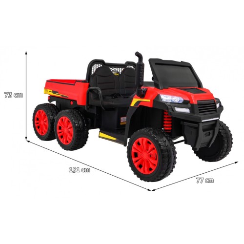 Autko Farmer Truck pro 2 děti červená + Naped 4x4 + dálkové ovládání + Kiper + Audio LED