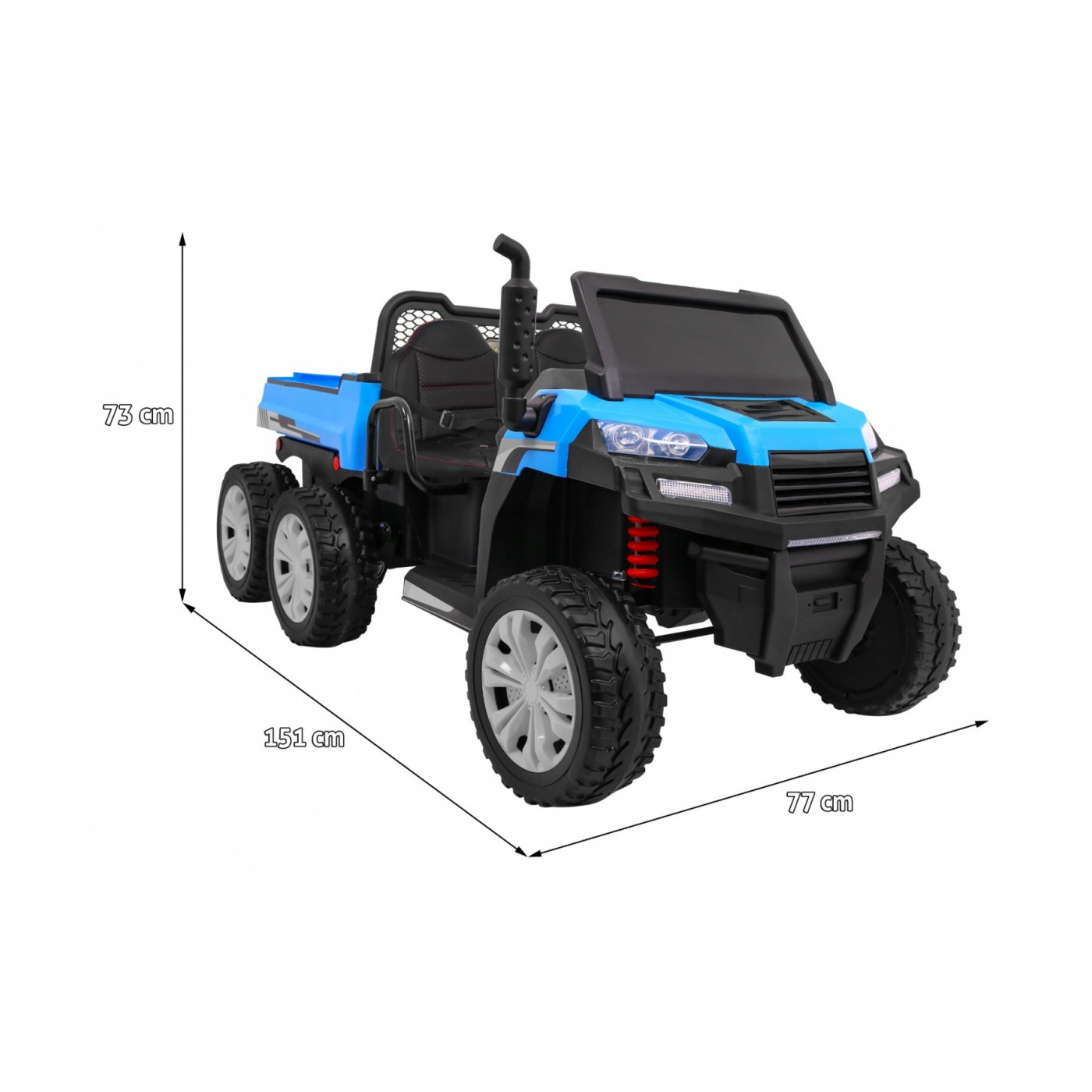 Autko Farmer Truck pro 2 děti modrá + 4x4 pohon + dálkové ovládání + Kiper + Audio LED