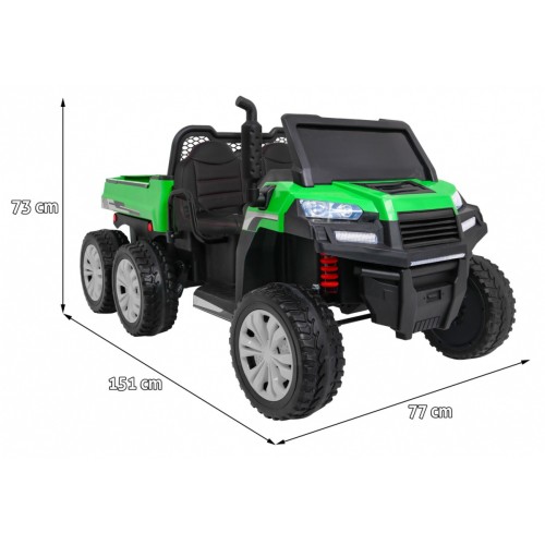 Autko Farmer Truck pro 2 děti zelená + 4x4 pohon + dálkové ovládání + Kiper + Audio LED
