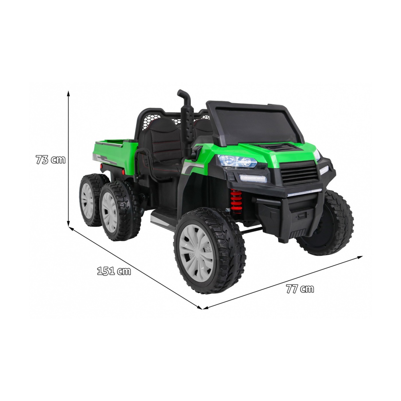 Autko Farmer Truck pro 2 děti zelená + 4x4 pohon + dálkové ovládání + Kiper + Audio LED