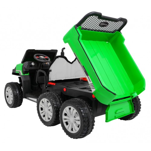 Autko Farmer Truck pro 2 děti zelená + 4x4 pohon + dálkové ovládání + Kiper + Audio LED