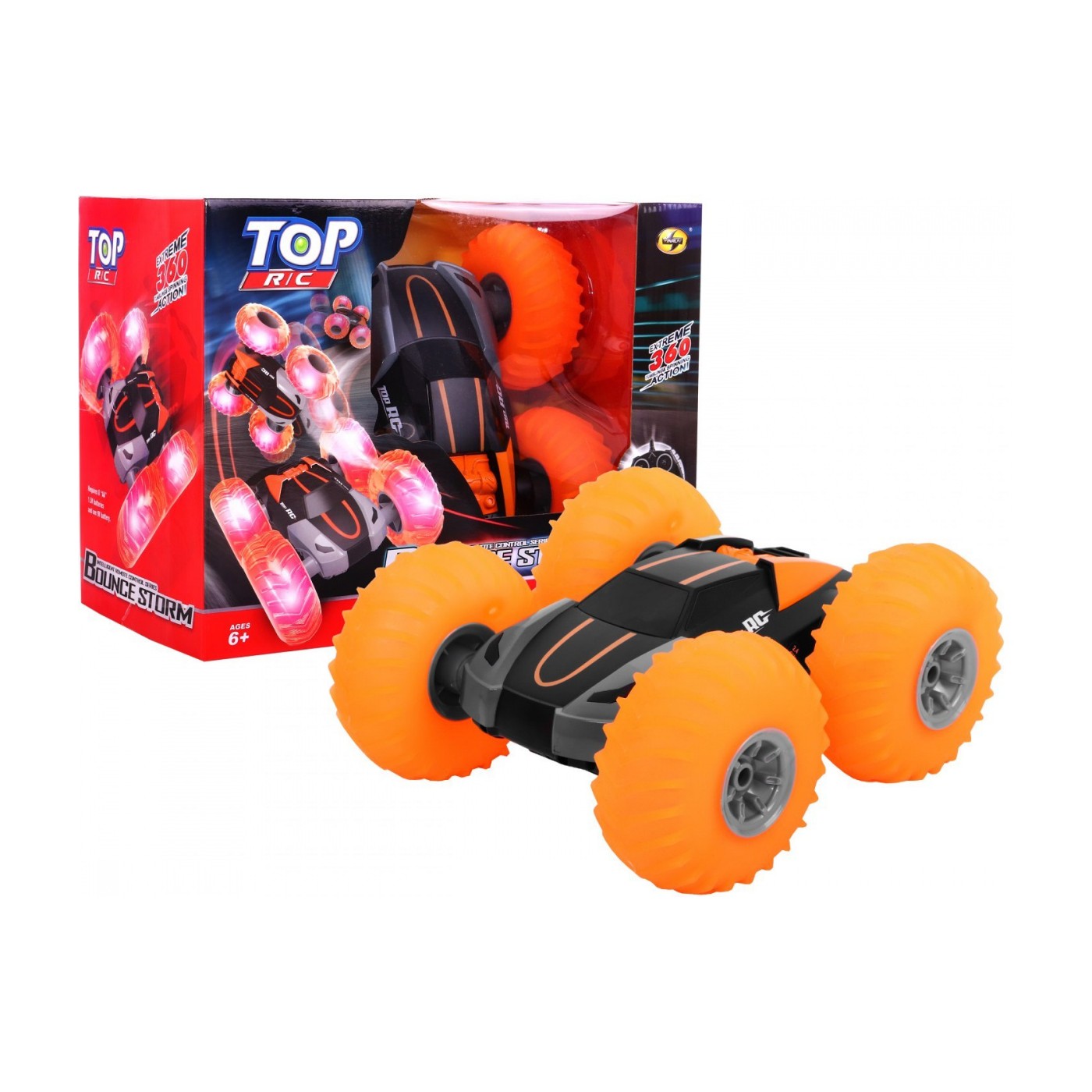 Auto R C 2 4G nafouknutá kola Light BounceStorm Pomaran