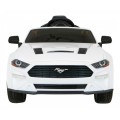 Autko Ford Mustang GT na baterii pro děti Bílá + Nastavení sedadla + LED audio + EVA + Pomalý start