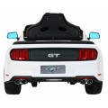 Autko Ford Mustang GT na baterii pro děti Bílá + Nastavení sedadla + LED audio + EVA + Pomalý start