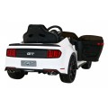 Autko Ford Mustang GT na baterii pro děti Bílá + Nastavení sedadla + LED audio + EVA + Pomalý start