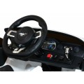 Autko Ford Mustang GT na baterii pro děti Bílá + Nastavení sedadla + LED audio + EVA + Pomalý start