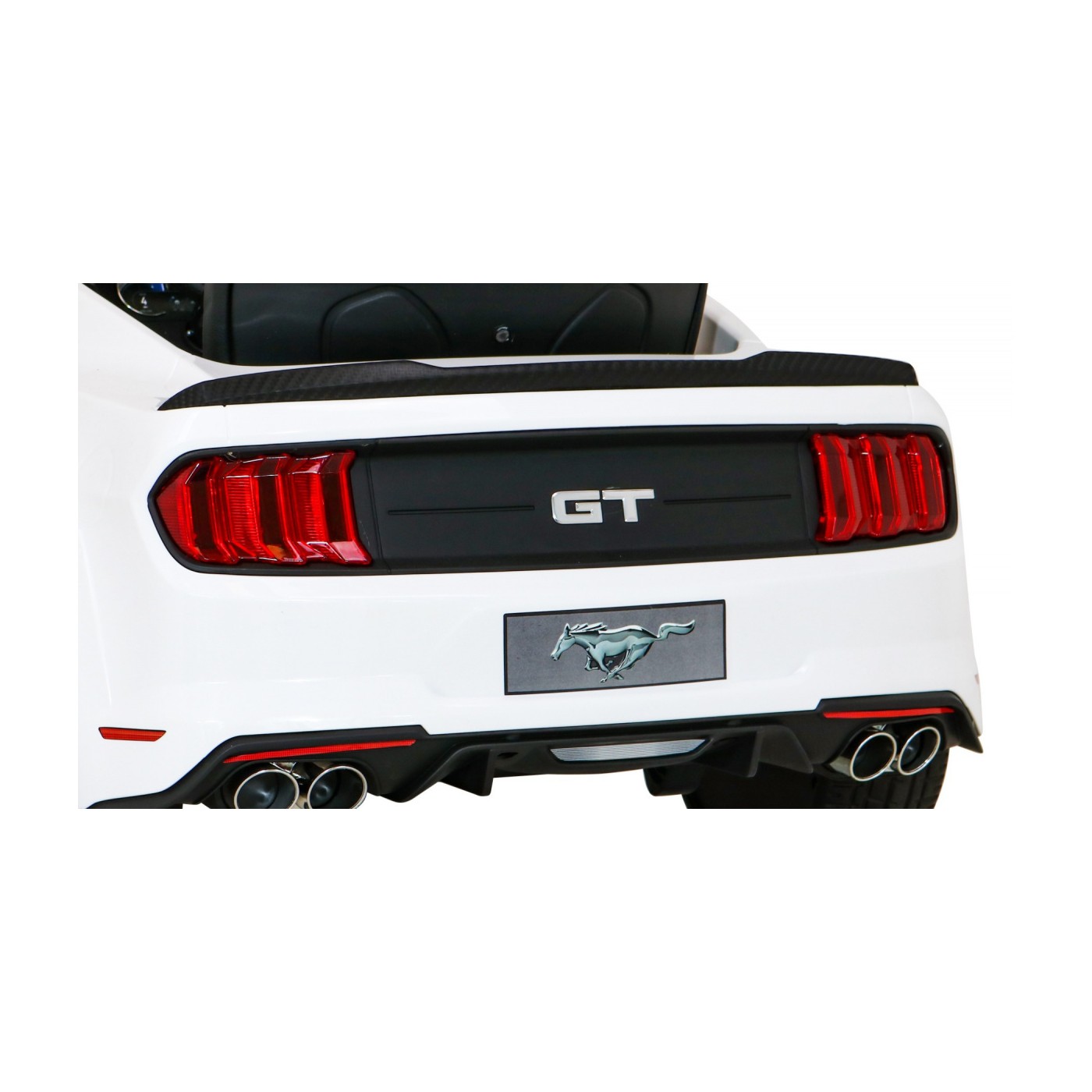 Autko Ford Mustang GT na baterii pro děti Bílá + Nastavení sedadla + LED audio + EVA + Pomalý start