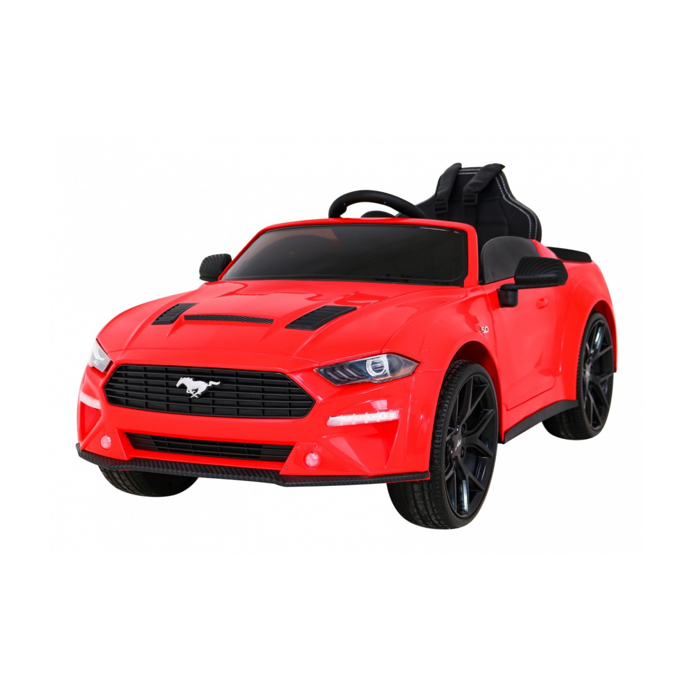Ford Mustang GT dětská baterie auto červené nastavení sedadla audio LED EVA pomalý start