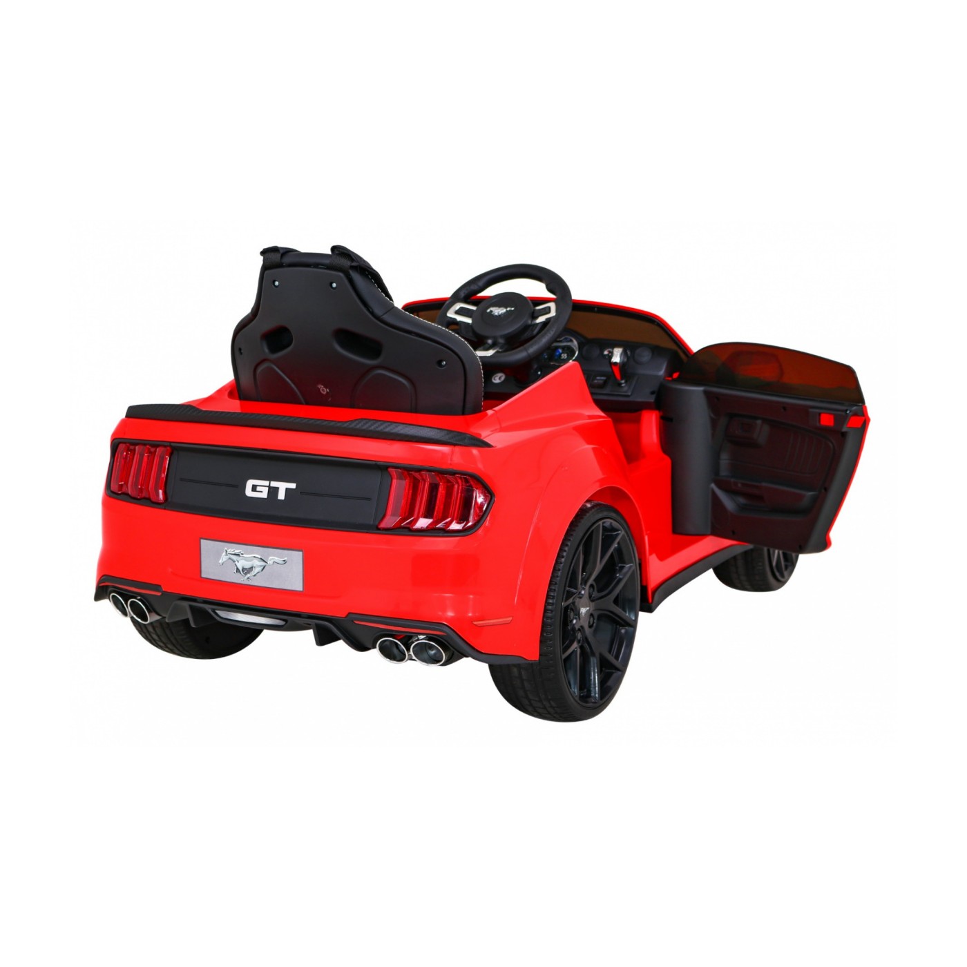 Ford Mustang GT dětská baterie auto červené nastavení sedadla audio LED EVA pomalý start