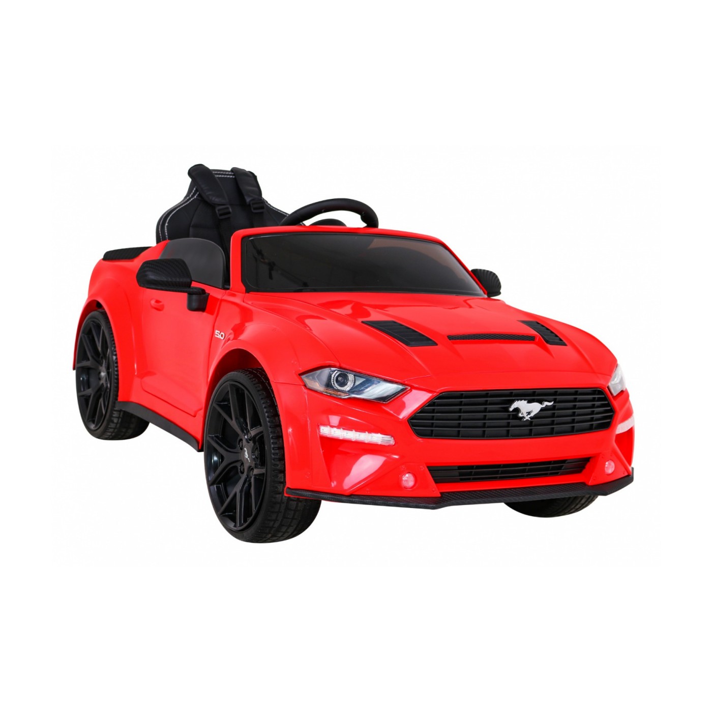Ford Mustang GT dětská baterie auto červené nastavení sedadla audio LED EVA pomalý start