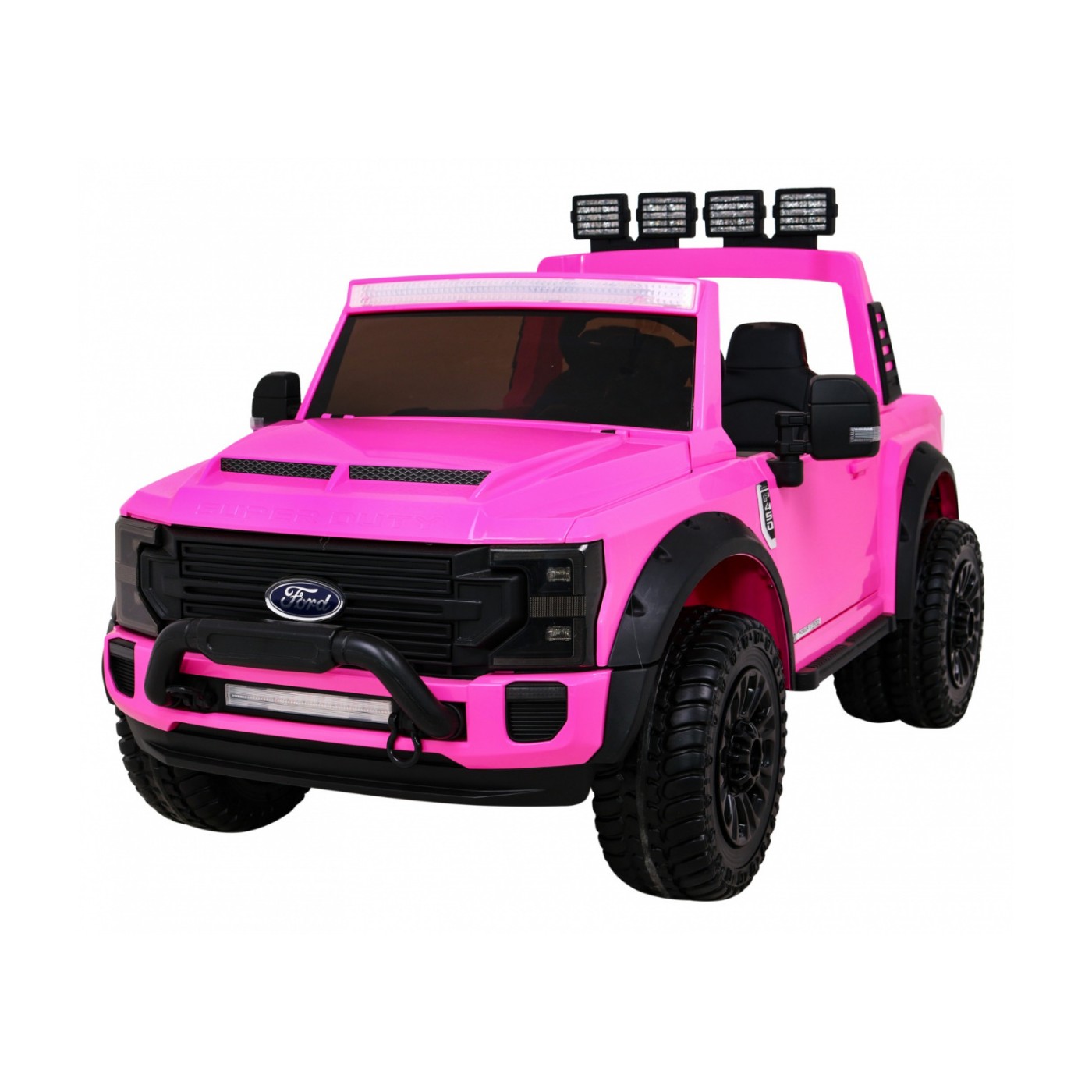Růžové vozidlo Ford Super Duty