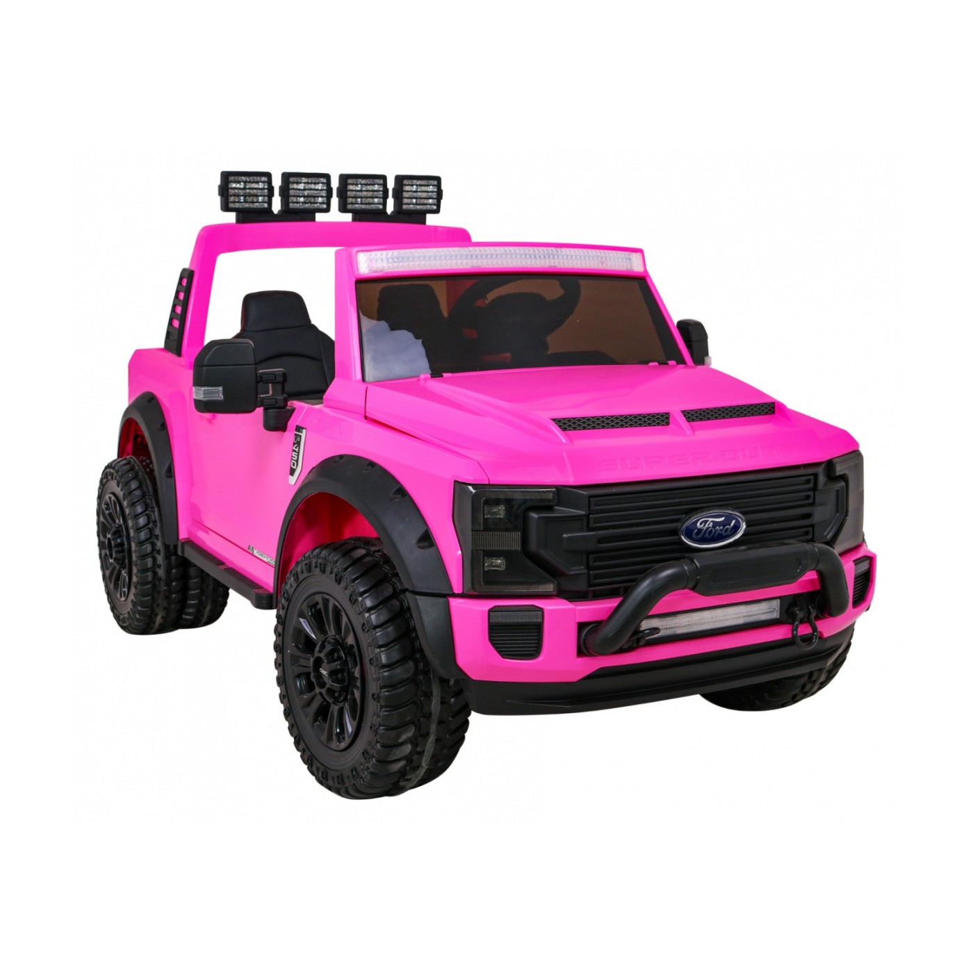 Růžové vozidlo Ford Super Duty