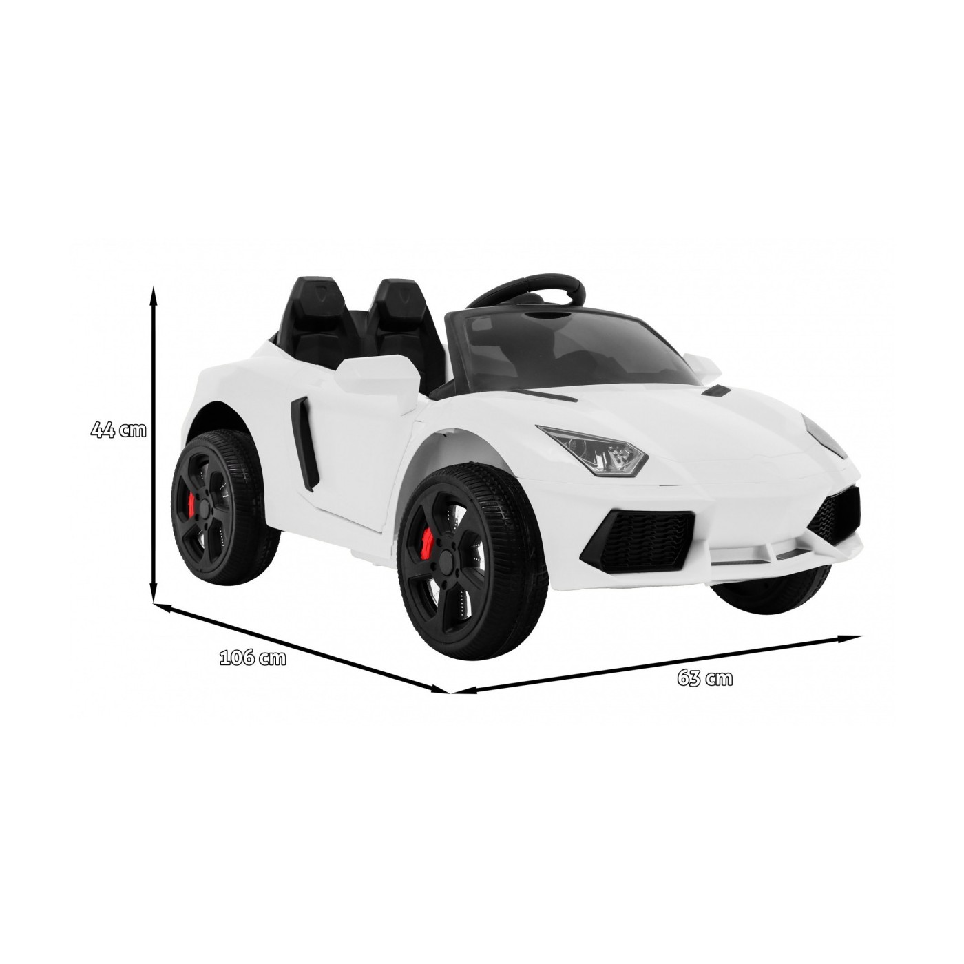 Autko Future na dětskou baterii bílá + dálkové ovládání + pomalý start + EVA + MP3 USB + LED