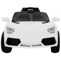 Autko Future na dětskou baterii bílá + dálkové ovládání + pomalý start + EVA + MP3 USB + LED