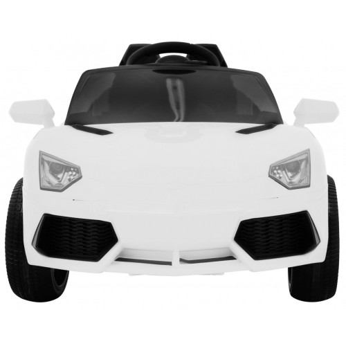 Autko Future na dětskou baterii bílá + dálkové ovládání + pomalý start + EVA + MP3 USB + LED