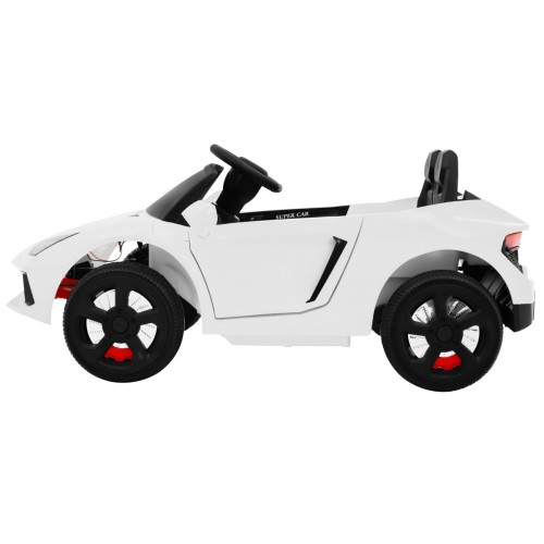 Autko Future na dětskou baterii bílá + dálkové ovládání + pomalý start + EVA + MP3 USB + LED