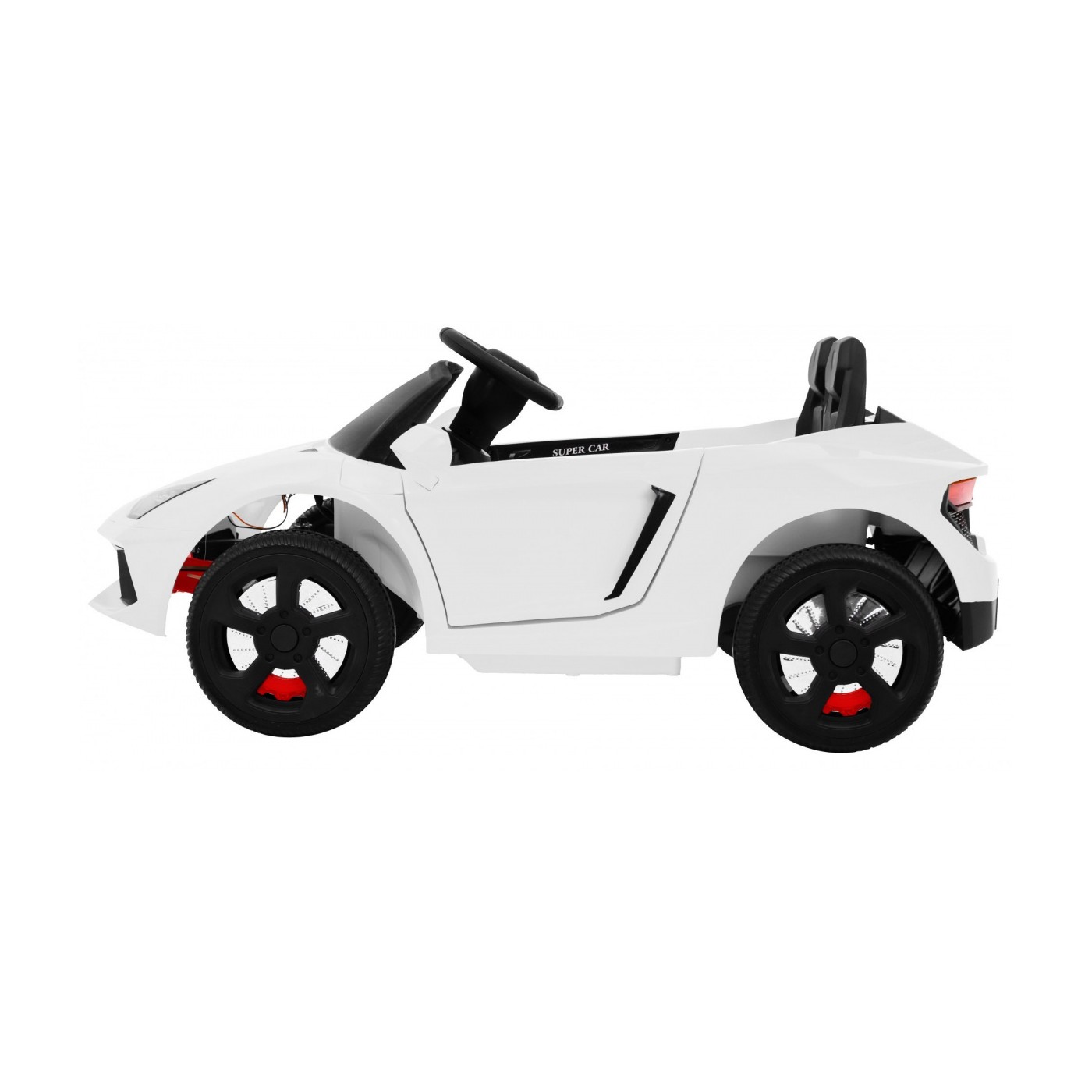 Autko Future na dětskou baterii bílá + dálkové ovládání + pomalý start + EVA + MP3 USB + LED
