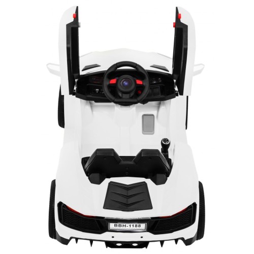 Autko Future na dětskou baterii bílá + dálkové ovládání + pomalý start + EVA + MP3 USB + LED