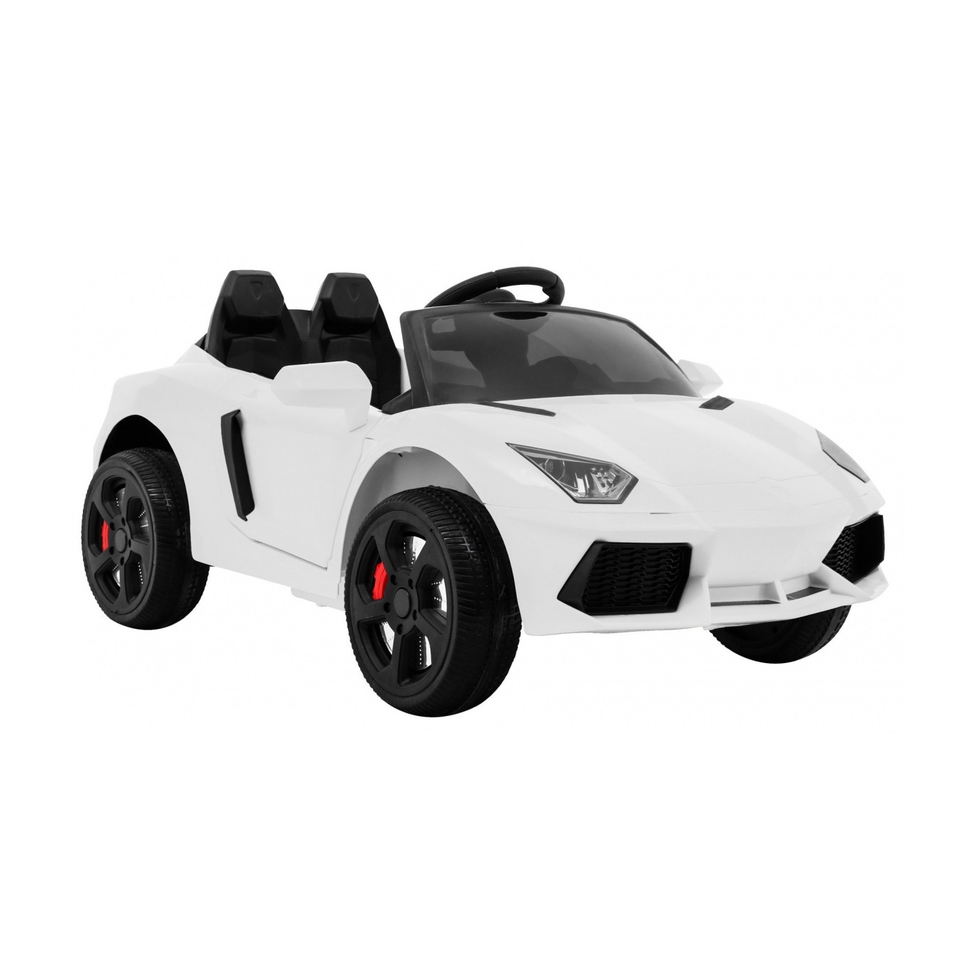 Autko Future na dětskou baterii bílá + dálkové ovládání + pomalý start + EVA + MP3 USB + LED