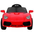 Autko Future dětská baterie červená + dálkové ovládání + pomalý start + EVA + MP3 USB + LED
