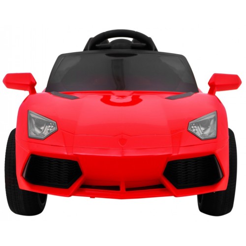 Autko Future dětská baterie červená + dálkové ovládání + pomalý start + EVA + MP3 USB + LED