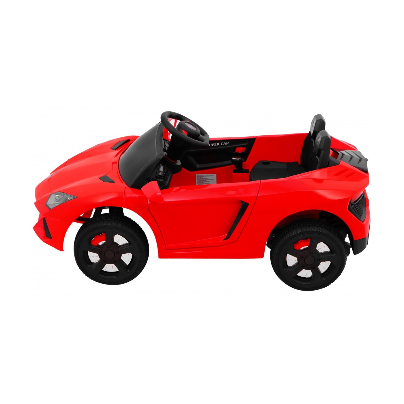 Autko Future dětská baterie červená + dálkové ovládání + pomalý start + EVA + MP3 USB + LED