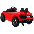 Autko Future dětská baterie červená + dálkové ovládání + pomalý start + EVA + MP3 USB + LED