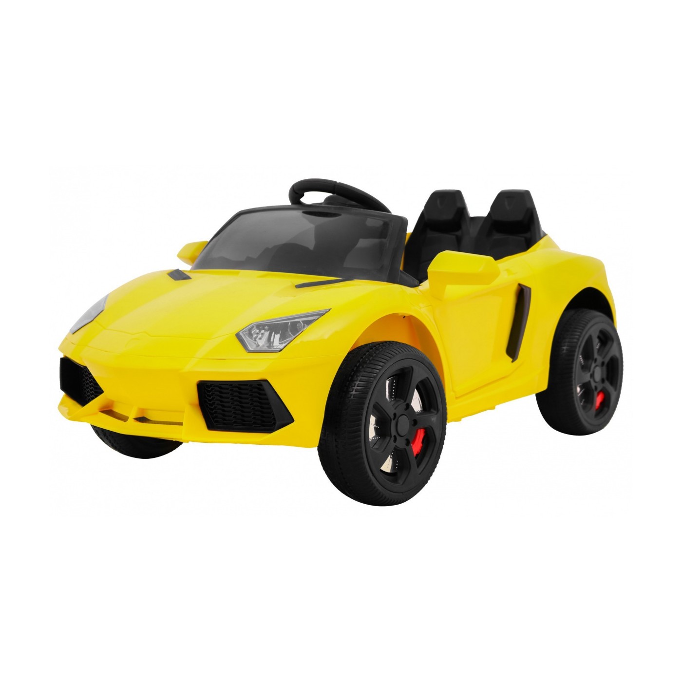 Autko Future pro dětskou baterii žlutý + dálkové ovládání + pomalý start + EVA + MP3 USB + LED