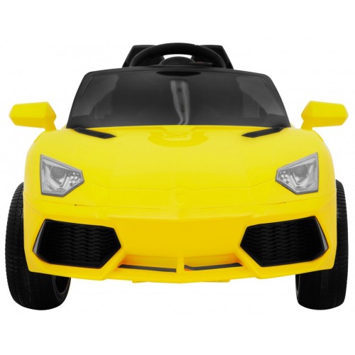 Autko Future pro dětskou baterii žlutý + dálkové ovládání + pomalý start + EVA + MP3 USB + LED