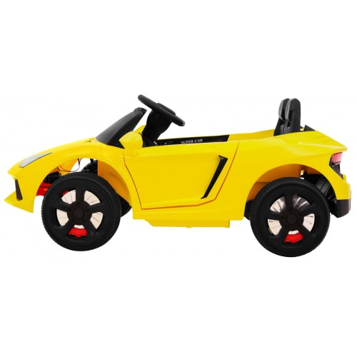 Autko Future pro dětskou baterii žlutý + dálkové ovládání + pomalý start + EVA + MP3 USB + LED