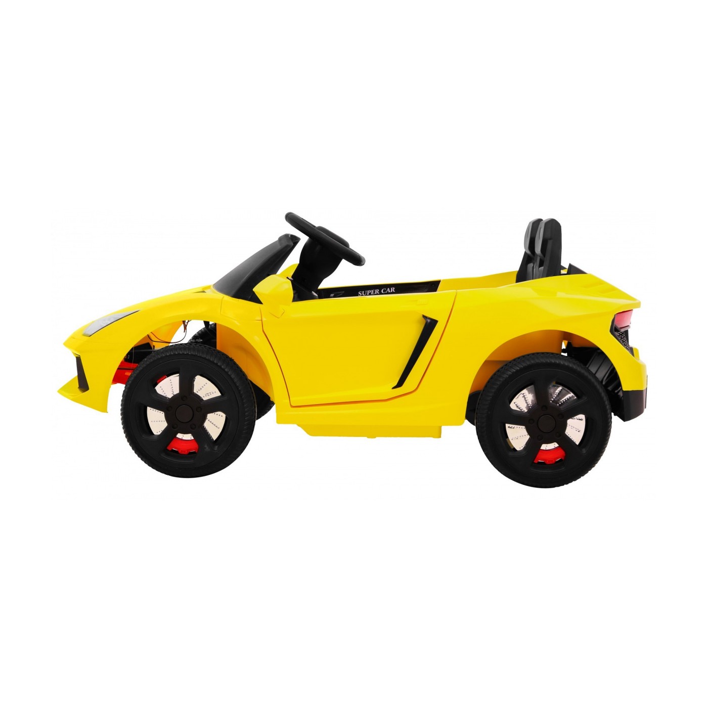 Autko Future pro dětskou baterii žlutý + dálkové ovládání + pomalý start + EVA + MP3 USB + LED