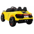 Autko Future pro dětskou baterii žlutý + dálkové ovládání + pomalý start + EVA + MP3 USB + LED
