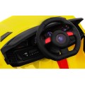 Autko Future pro dětskou baterii žlutý + dálkové ovládání + pomalý start + EVA + MP3 USB + LED