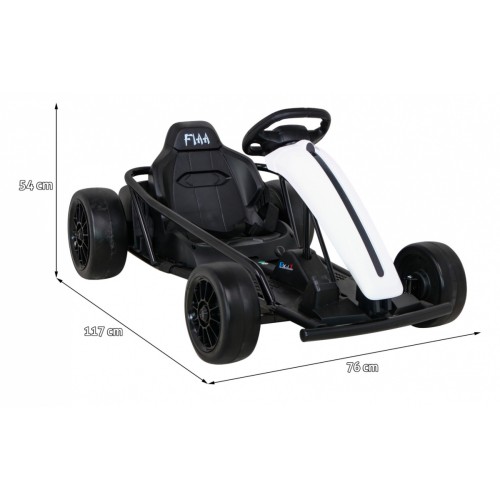 FX1 Drift Master Kids Baterie Go Kart Bílá Drift Funkce EVA KOLA