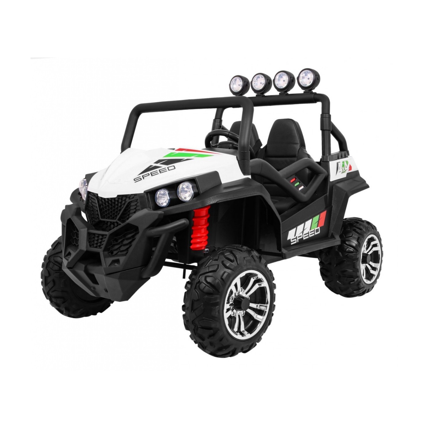 Off-Road Grand Buggy Lift pro děti bílá + Naped 4x4 + dálkové ovládání + kufr + MP3 rádio + LED