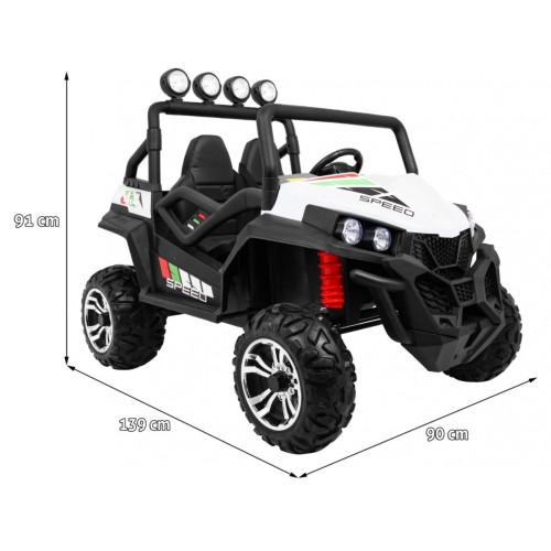 Off-Road Grand Buggy Lift pro děti bílá + Naped 4x4 + dálkové ovládání + kufr + MP3 rádio + LED