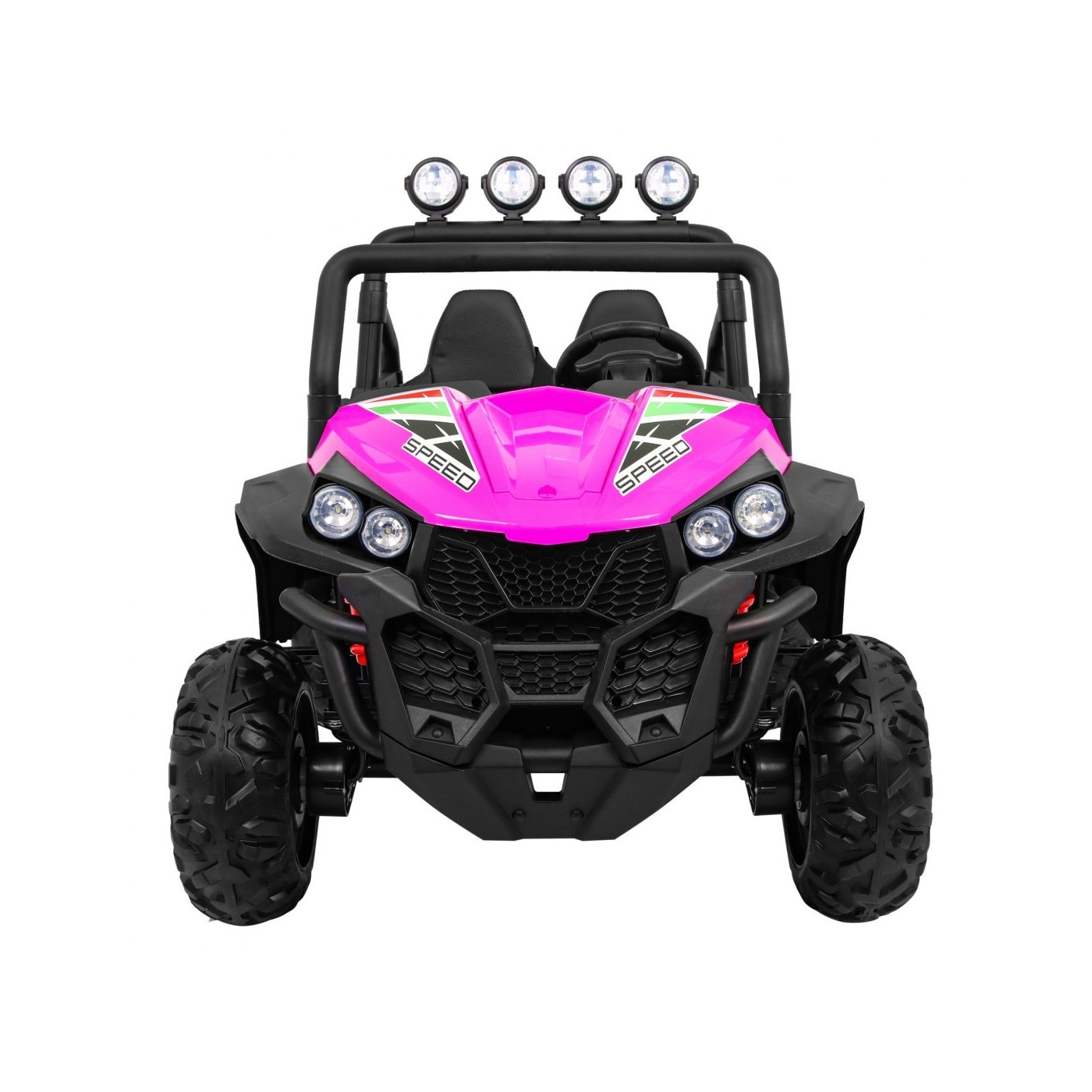 Off-Road Grand Buggy Lift pro děti Pink Power 4x4 Dálkové ovládání zavazadlový stojan MP3 rádio LED