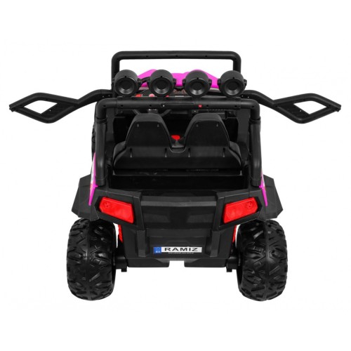 Off-Road Grand Buggy Lift pro děti Pink Power 4x4 Dálkové ovládání zavazadlový stojan MP3 rádio LED