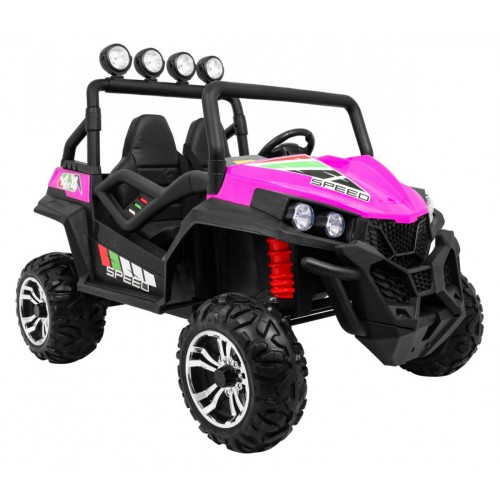 Off-Road Grand Buggy Lift pro děti Pink Power 4x4 Dálkové ovládání zavazadlový stojan MP3 rádio LED