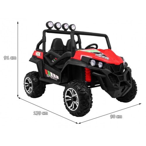 Grand Buggy Strong Lift Kids červená Naped 4x4 dálkové rádio MP3 LED