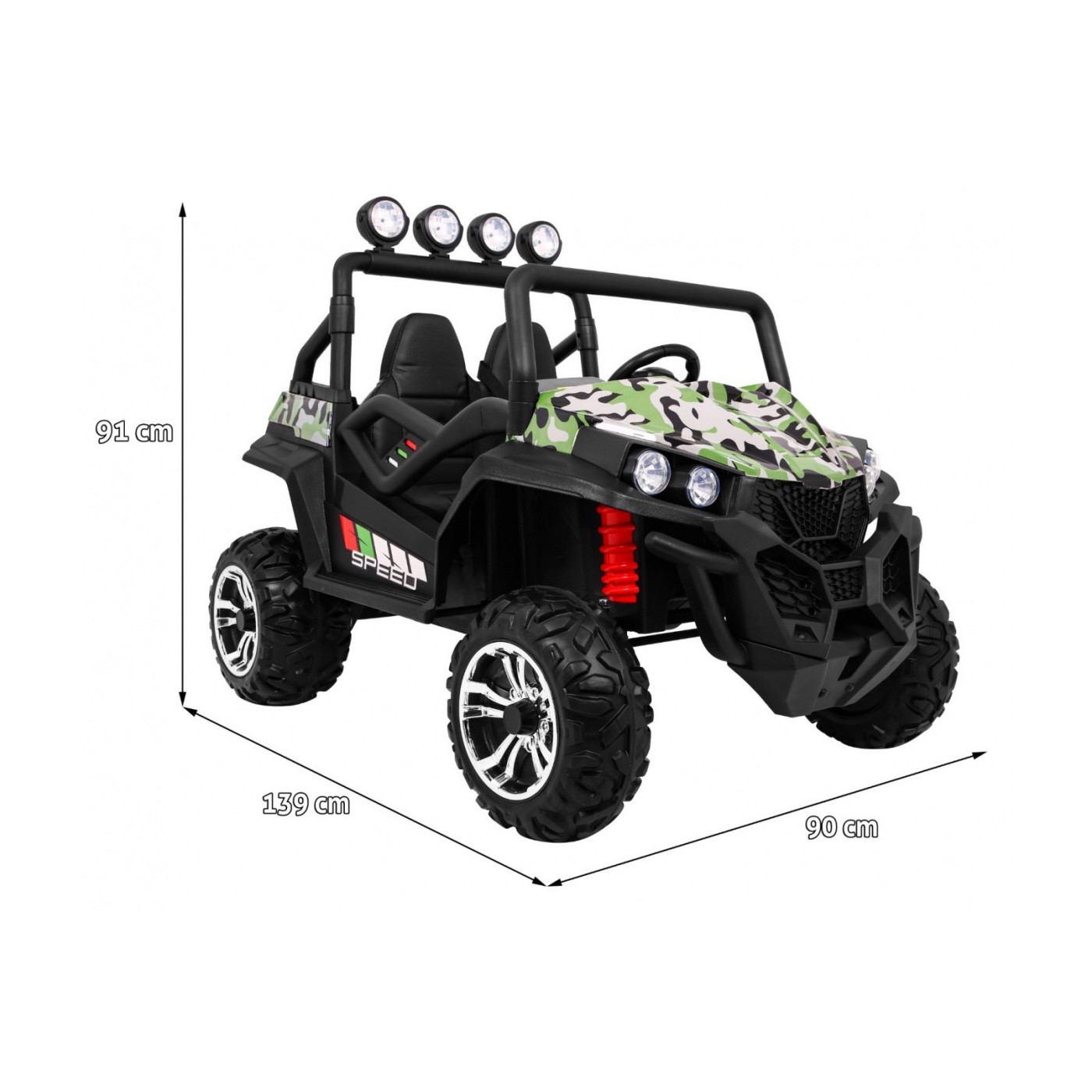 Grand Buggy Strong Lift pro děti Moro + Naped 4x4 + dálkové ovládání + kufr + rádio MP3 + LED